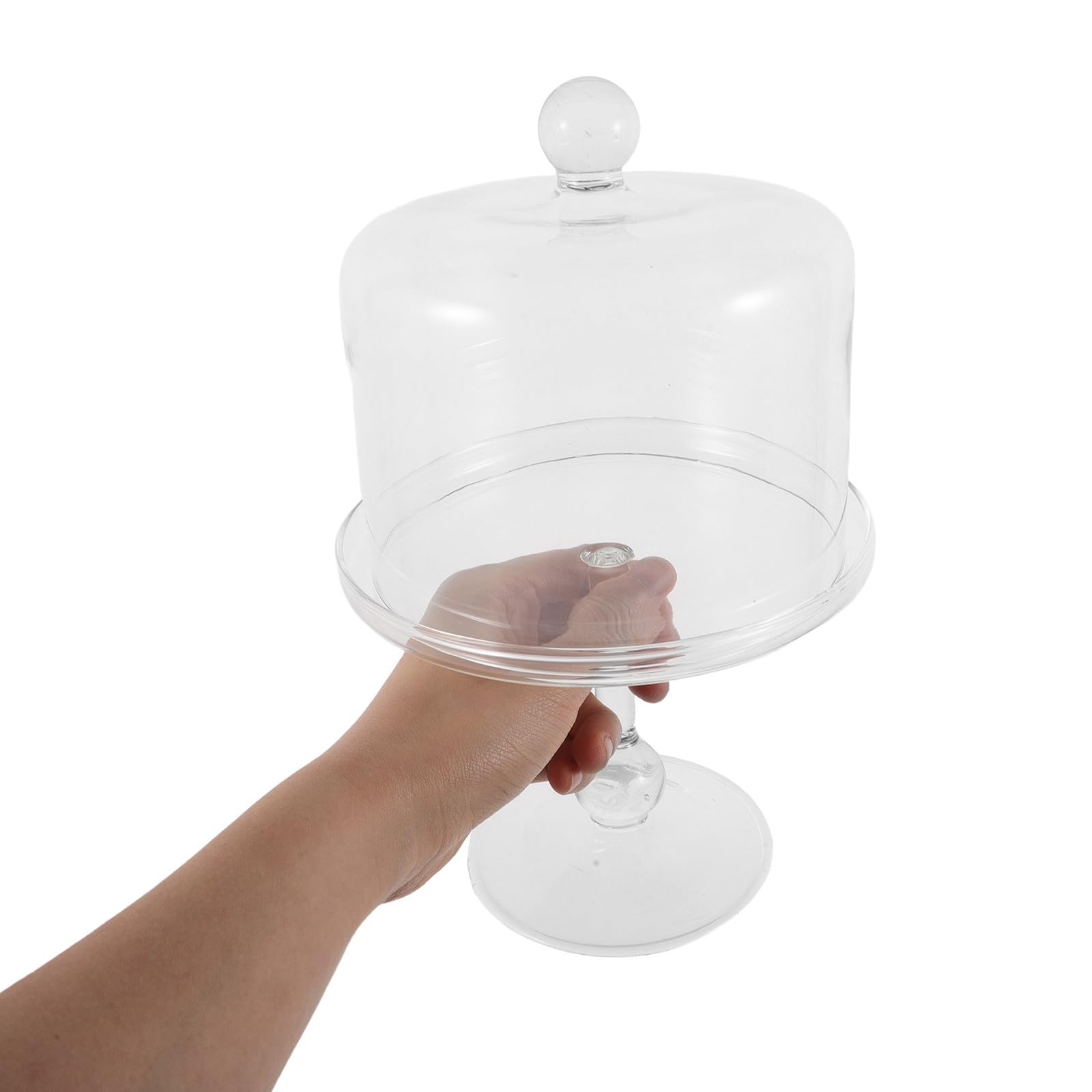 POPETPOP Vidrio Soporte y Elegante Base Estable, con Tapa para Tartas