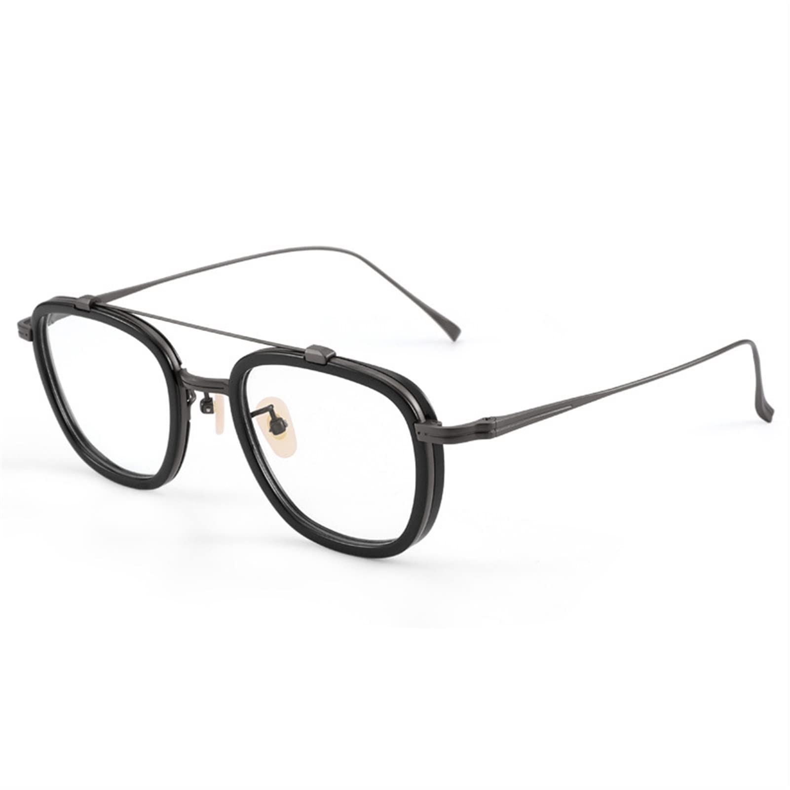 Reading Glasses, Big Face Was Thin Reading Glasses, Fashionable Portable Big Frame, Retro Plain Face Hyperopia Glasses Women (Color : Black Gun, Size : +3.5)