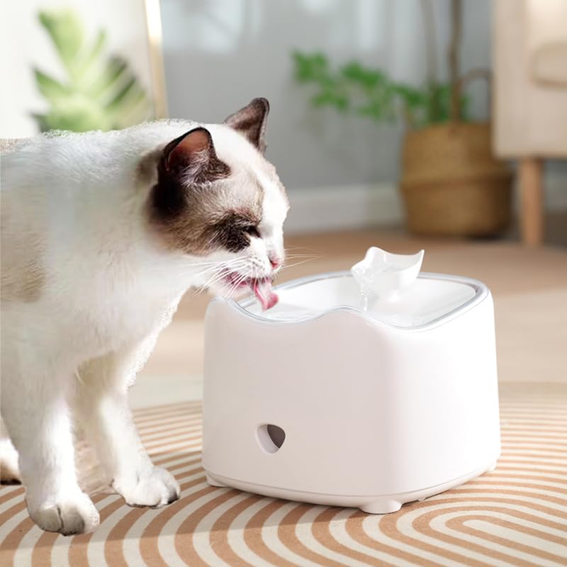 Quiet Automatic Pet Water Fountain, 1.8L Large Capacity Cat and Dog Flowing Water Dispenser, Low Noise Design, Ideal for Indoor Pets, Keeps Water