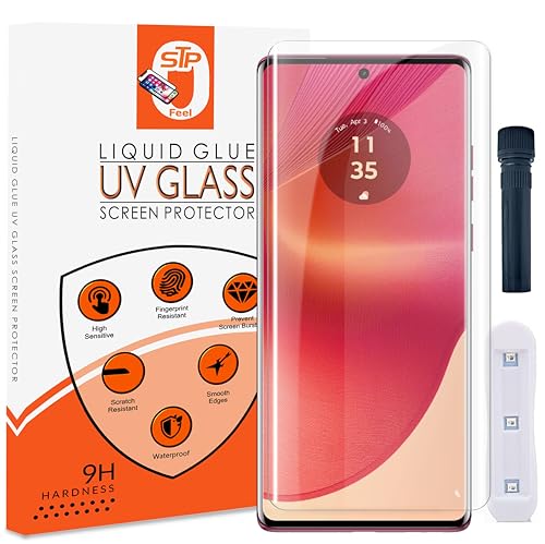 Image of UV Advanced Tempered Glass Screen Protector Compatible For Motorola Edge 50 Fusion 5G / Moto G85 5G (6.7 Inch, Pack of 1) Full Adhesive UV Curved Case Friendly HD Clarity