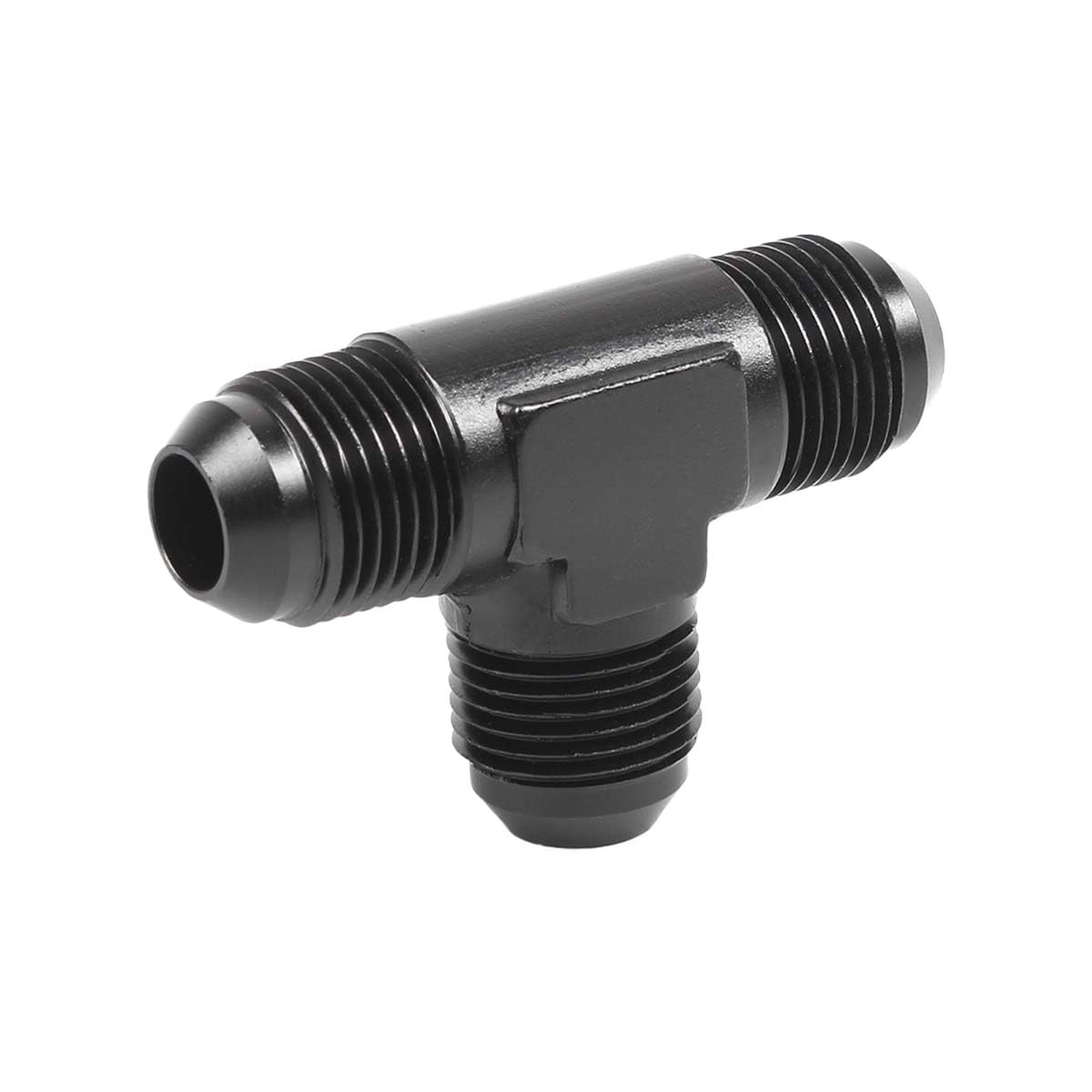 6AN Male Flare Tee Fitting Adapter, Black Anodized T Fuel Hose Union Fitting Adapter, Aluminum Thread Flare Tee Quick Connect Fuel Line Adaptor (6AN)