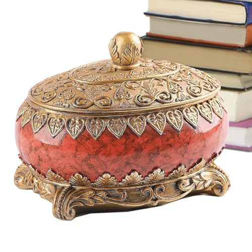 Joyero Vintage - Pequeño Cofre Del Tesoro Ovalado, Rosario Dorado | Organizador De Joyas Vintage Europeo Para Aretes, Anillos, Collares | Elegante Decoración De Recuerdo De Boda, Caja De Almacenamient Joyero Vintage - Pequeño Cofre Del Tesoro Ovalado, Rosario Dorado | Organizador De Joyas Vintage Europeo Para Aretes, Anillos, Collares | Elegante Decoración De Recuerdo De Boda, Caja De Almacenamient