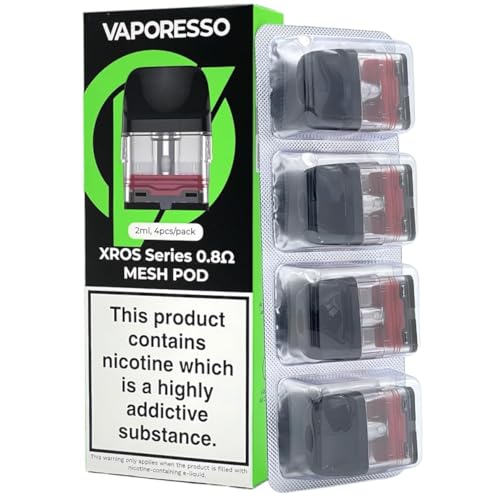 Vaporesso Xros Pods [0.8 | 16W] - 4 Pack Available in [0.4 0.6 0.8 1.0 1.2] Compatible With Full Xros Range Only - No Nicotine