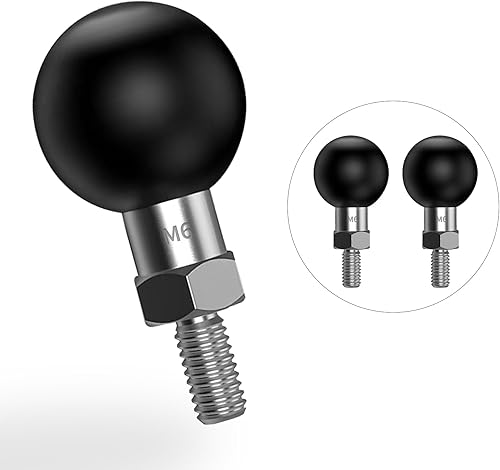 2 juegos de adaptadores de bola de 1 pulgada con poste roscado M6 × 0.039 in para cámara de acción y videocámara, compatible con soportes RAM,