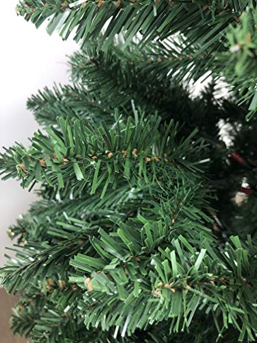 Albero di Natale Effetto Realistico Rami Fissi Apertura ad Ombrello Ignifugo Montaggio Facile (210 cm, Verde Slim Folto) - 2