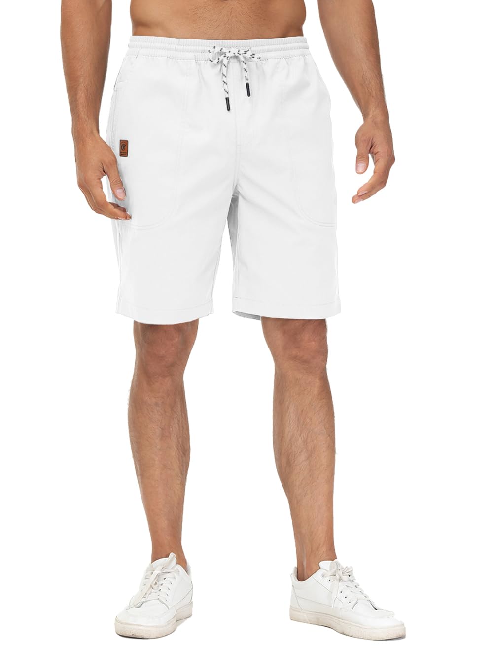 Huayuzh Kurze Hosen Herren Shorts Herren Sommer Cargo Chino Baumwolle Stretch Freizeithose Elastische Taille mit Taschen
