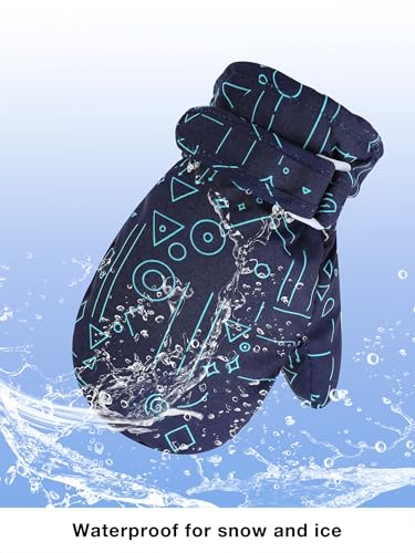 Winter Kids Waterproof Gloves for Boys Fleece Lined Warm Mittens for Baby Toddler Ski Toddler Baby Mittens2