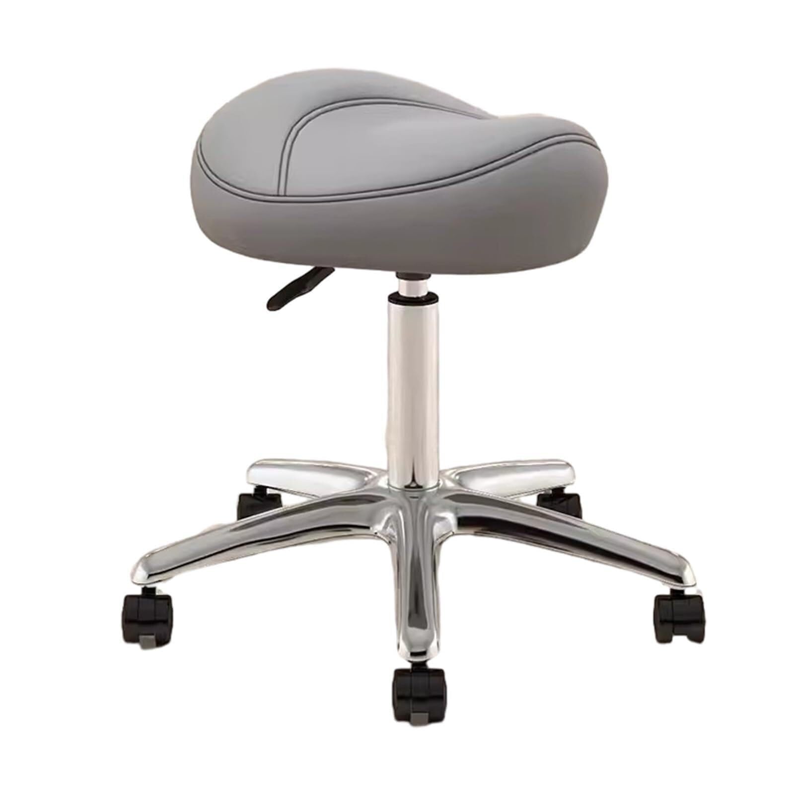 Silla giratoria Tipo Silla de Oficina con Altura Ajustable de 36 a 50 cm, Taburete rodante Tipo Silla de Montar para higienistas dentales y Artistas, Asiento metálico Tipo Silla de Montar pa