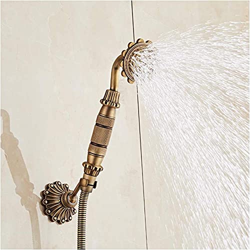 Robinet Baignoire Antique en Laiton Rétro avec Douchette Murale Style Rétro Chic - 7