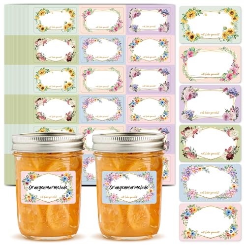 420 Stück Kraftpapier Aufkleber | Marmeladen-Etiketten | 3,8cm Durchmesser | 35 Blätter