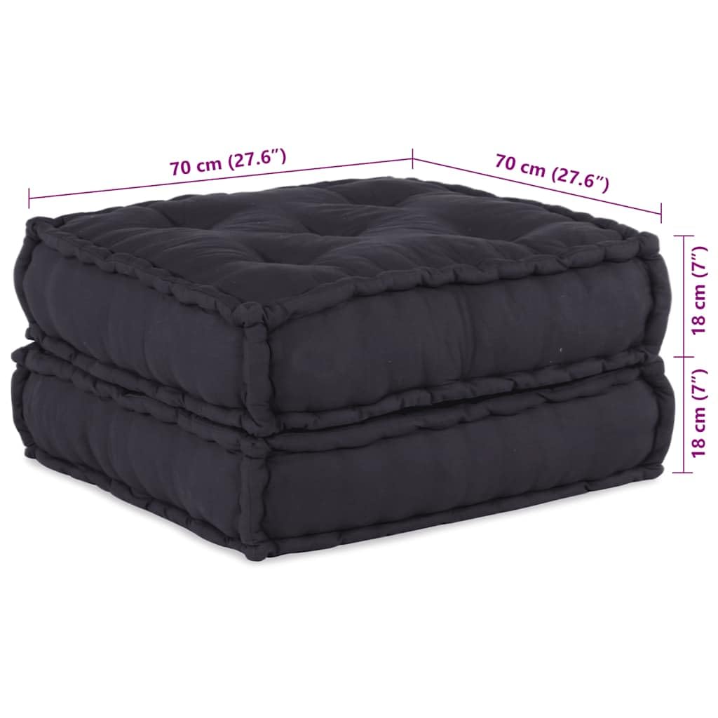Elemento modulare per divano antracite, 70 x 70 x 36 cm, in cotone, configurabile, morbida imbottitura per interni ed esterni