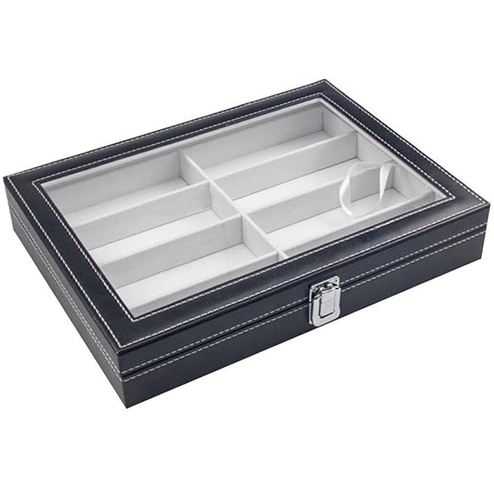Étui de rangement pour lunettes en cuir PU de qualité supérieure avec coffret verrouillable