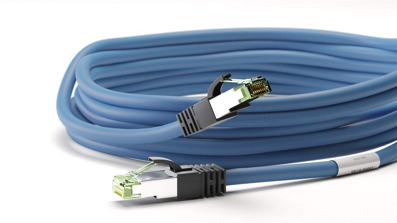 1aTTack.de Cat 8 LAN- Netzwerk- Kabel CAT8 2000 MHz 40 Gbit s 40GBase T High End Poe+ Patchkabel Ethernetkabel AWG24 Flexible Kupferadern SFTP LSZH 10 x 3 Meter Blau