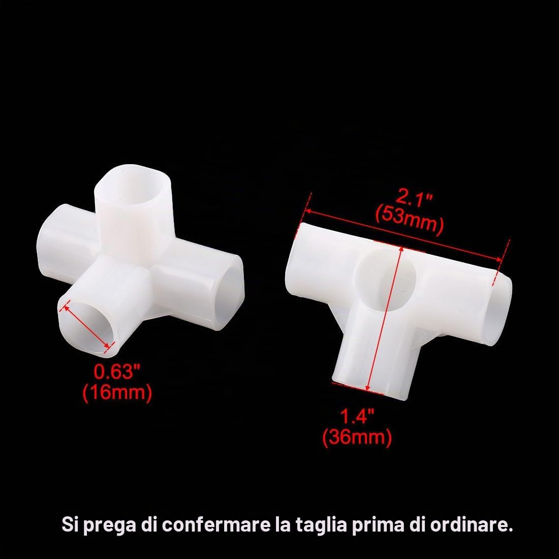 Sourcingmap - Connettori per scarpiera, diametro interno 16 mm, per riparazione armadio assemblato a 4 vie, parti di ricambio, 15 pezzi