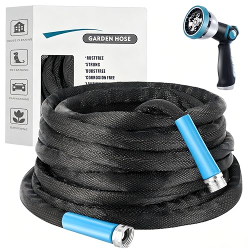 Generic 100FT Garden Hose with 10-Function Nozzle for Flexible Yard Watering