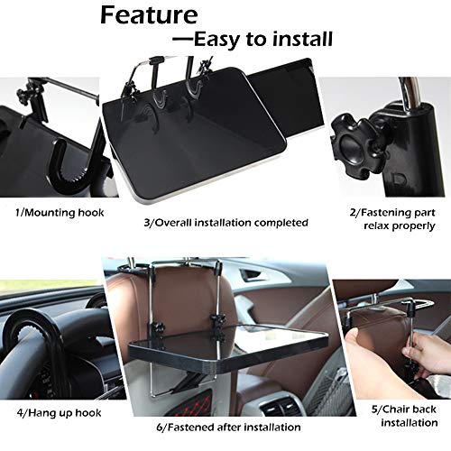 CPROSP Multi-Function Car Computer Desk Foldable Portable Car Lunch Desk Car Steering Wheel Seat Car Laptop Foldacle Desk Car Food Drink Table Cup Holder - Thumbnail 5