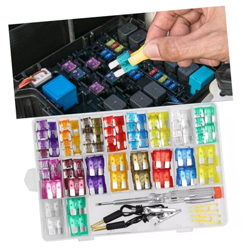 Kit de fusibles automotrices Healifty de aluminio, 300 piezas, con probador de fusibles para vehículos miniatura 5