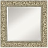 Amanti Art Silver Bathroom Mirror for Over Sink, 27x27 Luxe Antique Silver Square Vanity Mirror, Medium Traditional Frame, Hangs Horizonally and Vertically, Bathroom Wall Decor, Beveled Edge