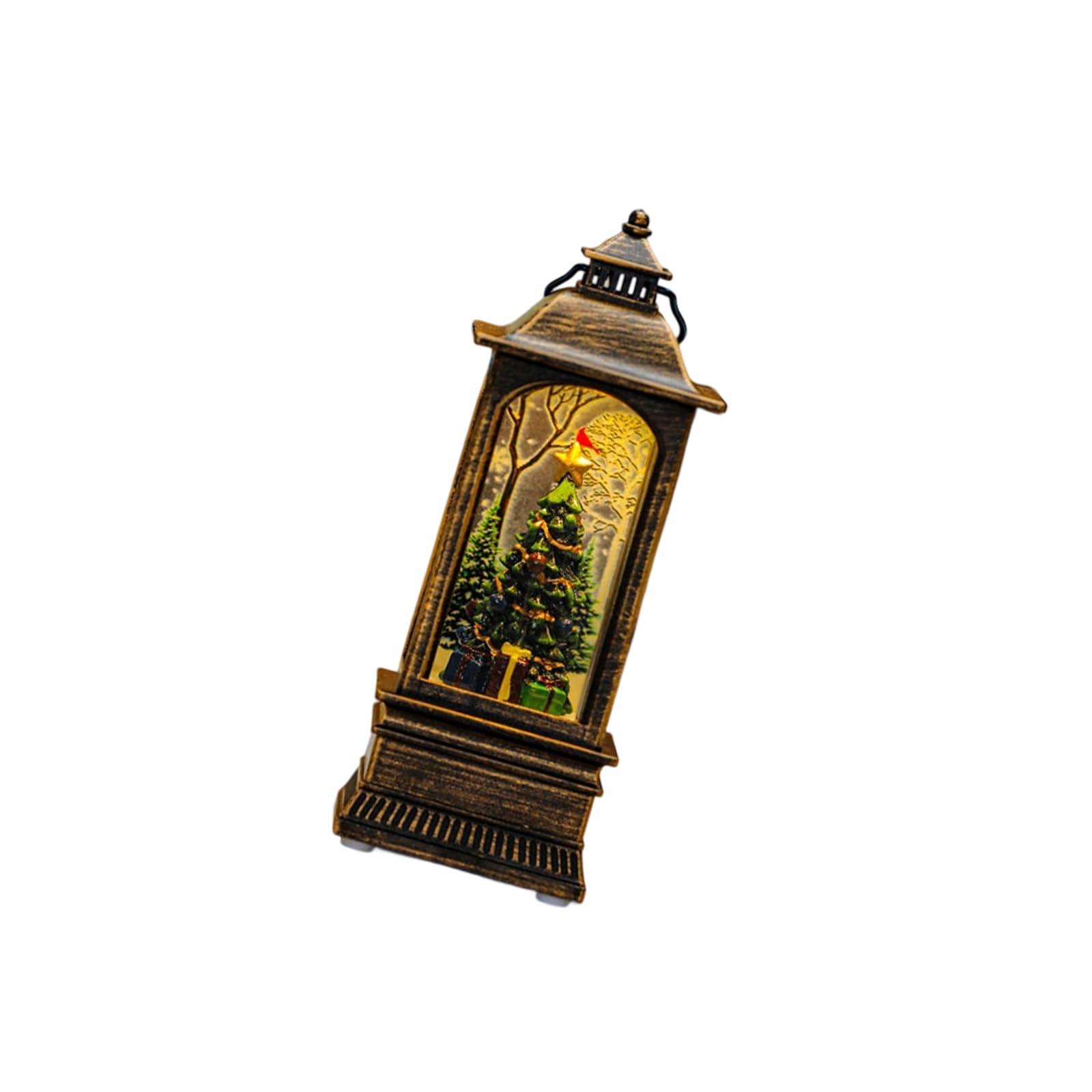 Tfaoys Gold Snowflake Phone Booth Holiday Ornament Sturdy Christmas Decoration For Tabletop Display Festival Telephone Booth Ornament