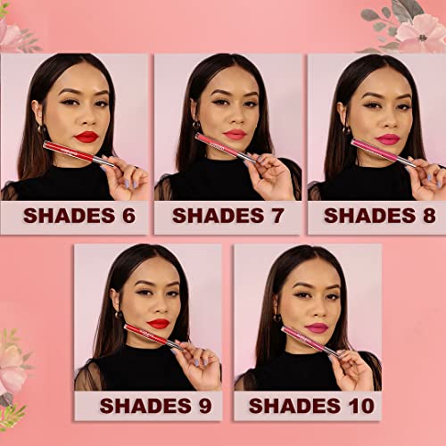 Image of FLiCKA Tomato Liquid Lipstick| Transfer Proof, Smudge Proof, Non-Sticky, Creamy Lightweight Lipstick For Women, Shade 9, 2ml