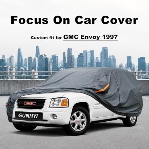 Image of GUNHYI Premium Car Cover Custom Fit GMC Envoy(2002-2010), 16 Layers Heavy Duty Car Cover Waterproof All Weather with Zipper Door for Sun Rain Snow Dust Uv Protection