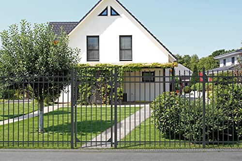 Alberts 511227 Doppeltorset Columbus, zum Einbetonieren | verschiedene Höhen - wahlweise in verschiedenen Farben | matt-schwarz | Höhe 180 cm | Breite 3 m