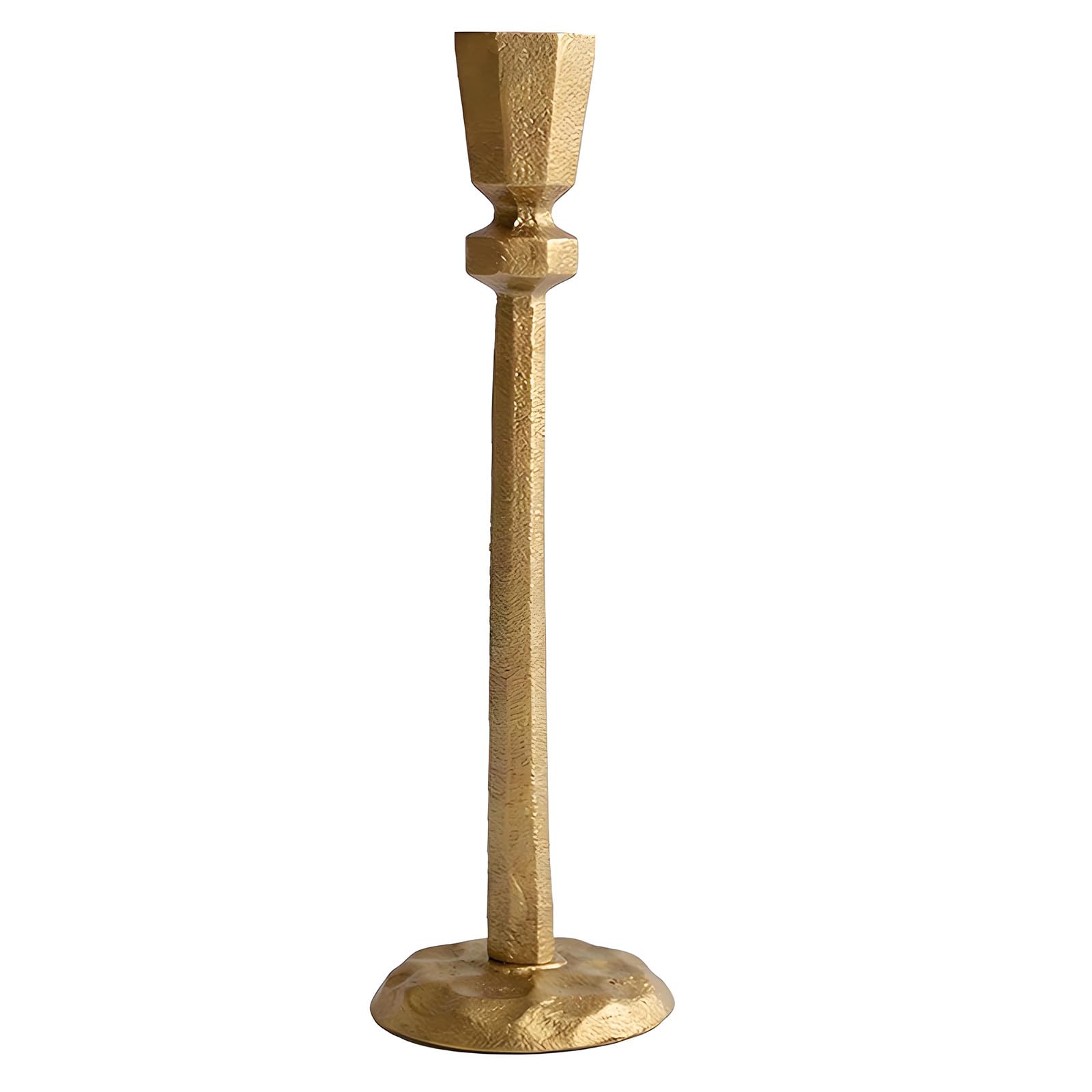Xinsheinelry Artistic Wrought Iron Taper Candleholder with Gold Plating Tall Stand for Bookshelves and Offices Desk Display Tall Holders
