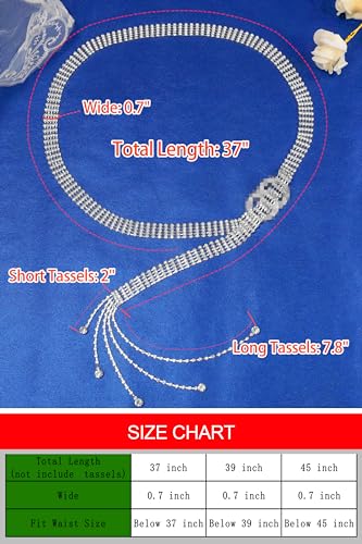 Lovful Women's Dress Belts with Full Rhinestone,Double O-Ring Sparkle Chain Waistband Belt2