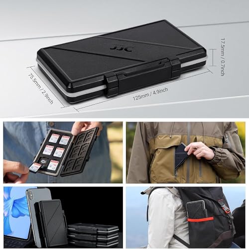Image of 36 Slots Memory Card Case Water-Resistant Anti-Shock Memory Card Wallet for 24 Micro SD SDXC SDHC TF Cards and 12 SD SDXC SDHC Cards