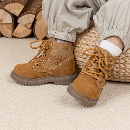 KIDSUN Toddler Boys Girls Boots Kids Work Boots Winter Snow Boots Lace Up Hiking Outdoor Boots (Toddler/little Kid)4