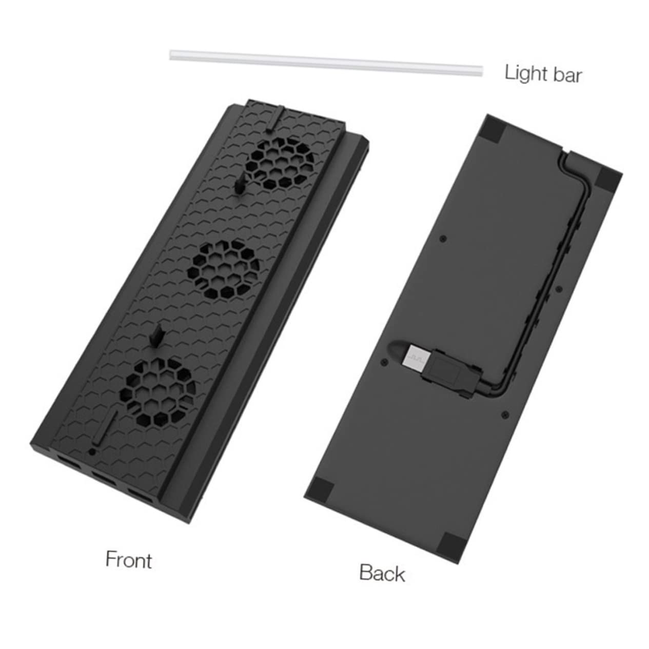 Hemobllo Ventola di Raffreddamento Controllo della Temperatura per Console di Gioco Hub Tre Porte USB Ventola Compatibile One Barra Luminosa Inclusa