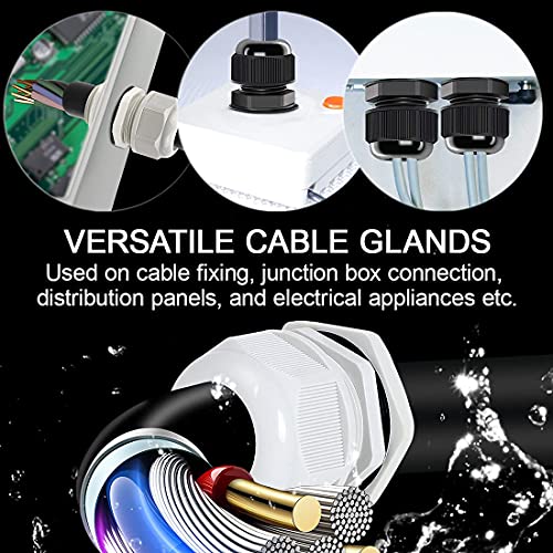 Glándulas de cable NPT surtidas LeMotech de nylon gris impermeables con caja 8