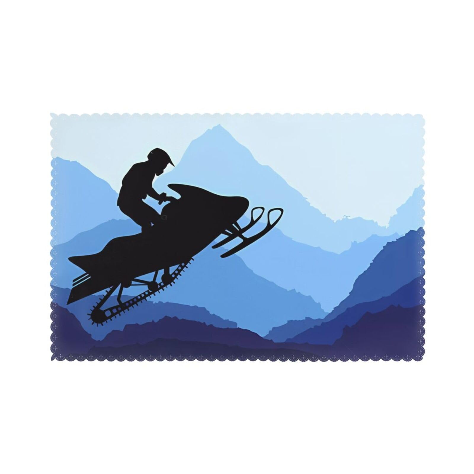 WHJSHOP Snowmobile Prints Placemats Set of 6 12x18in – Transform Your Table into a Cozy Haven for Memorable Meals