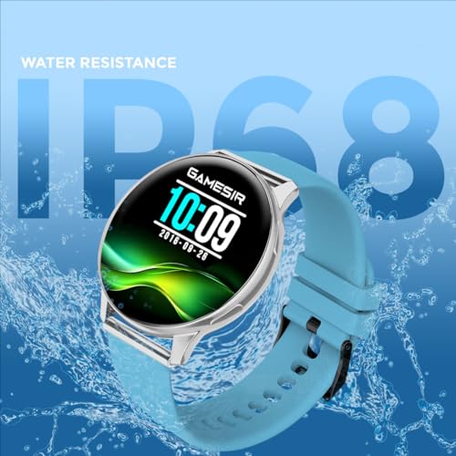 Image of GameSir Active 5 Smart Watch AMOLED Display 1.3 inch Screen, 360 * 360 Resolution, IP68 Waterproof with Multiple Watch Faces Bluetooth Calling Round Dial Smartwatch for Men & Women (DarkSky Blue)