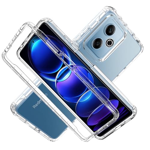 Cover per Xiaomi Redmi 13 4G Poco M6 4G Custodia Anti-graffio con dell Schermo Integrata Protezione 2in1 Dual Layer Ibrida 360° Full Body Antiurto Protettiva Case Transparente