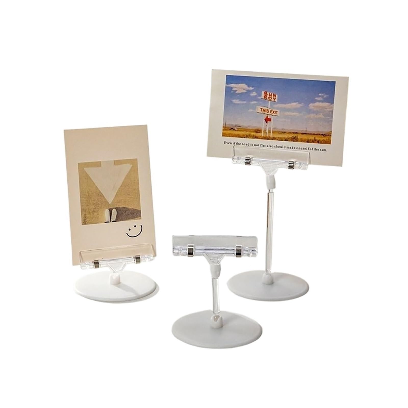 Lujauey Memo Clip Holder 10Pcs Adjustable Photo Clip Holder Multi-size Transparent Desktop Message Price Tag Rack School Office for Wedding Party Office Memo(10cm)