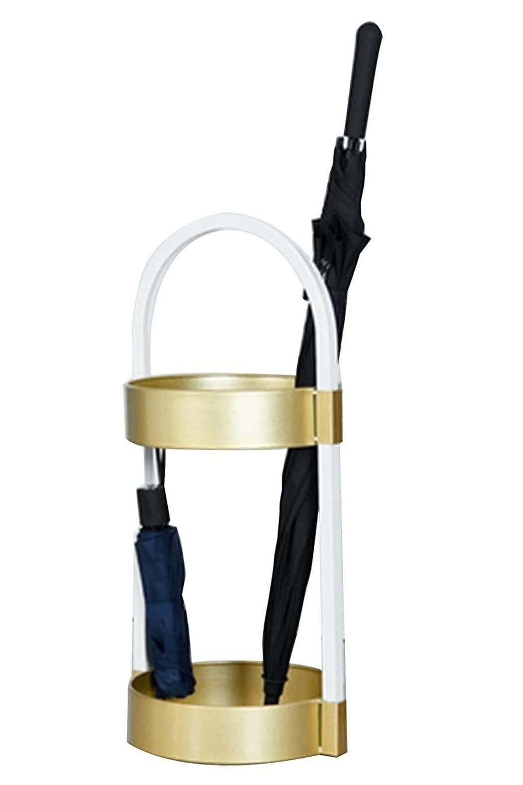 HYLYGFH Metal Umbrella Stand with 4 Hooks and Wrought Iron Bucket for Home Office Umbrella Holder Rack nizer