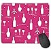 Produktbild Mousepad, nettes Spiel Mousepad Wein-Glas-Flaschen-Korkenzieher nahtlos, Verkostung Sommelier Stars Vintage Pink machend 25 * 30CM