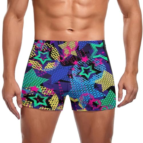 Short de bain homme avec étoiles colorées idéal pour vos vacances à la plage