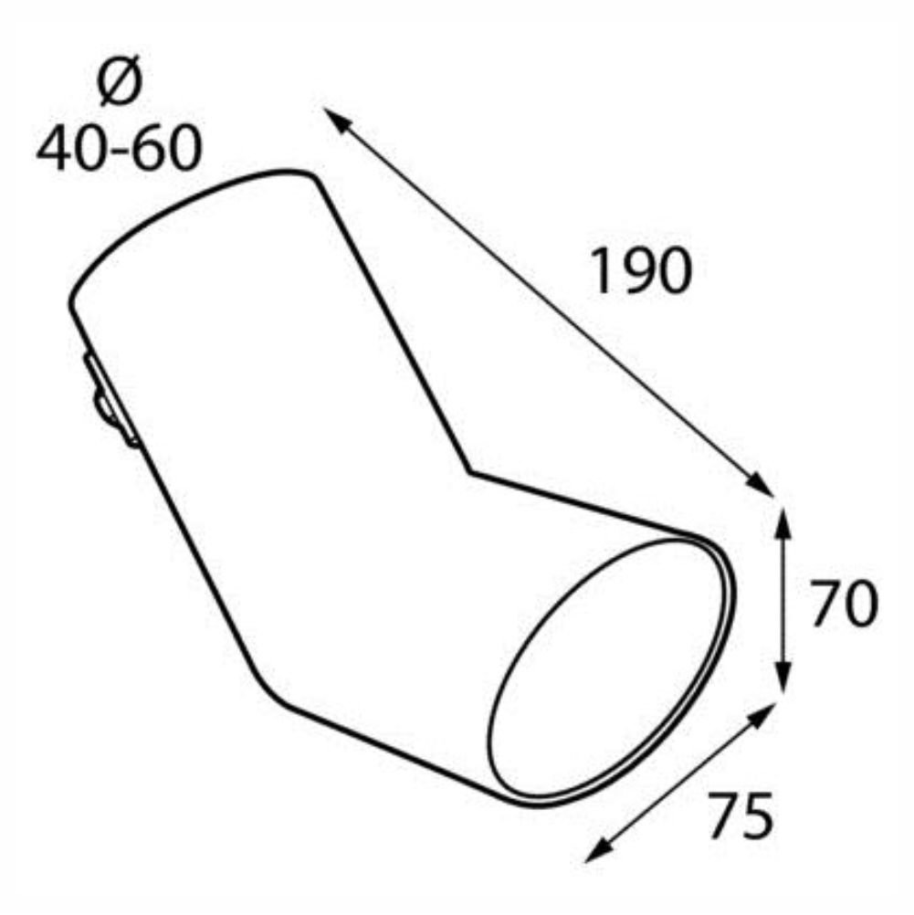Lampa 60013 Gomito - Terminale di scarico in acciaio inox cromato 70 x 75 mm