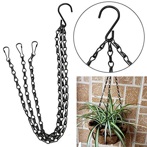 Mr. Carve Hanging Basket Replacement Chains for Planters and Pots | 14 Inches Black Powder Coated for Extra Durability | Pack of 5 - Image 5 thumbnail