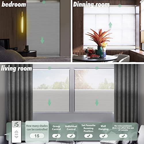 Yoolax Motorized Top Down Bottom Up Shades With Remote Control, Day Night Cellular Shades That Brings Both Light Filtering & Privacy, Cordless Blackout Blinds For Window, Pleated Shade, Costomize Size #TOP2