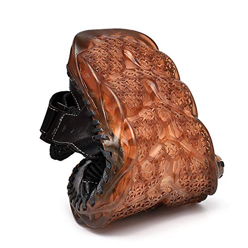 LZDZN Men's Sandals For Men Closed Toe Outdoor Mesh Beach Summer Shoes Breathable Loafers Slippers Flip Flops Fisherman Hiking Athletic Sport Lightweight Trail Walking Black Brown Size2