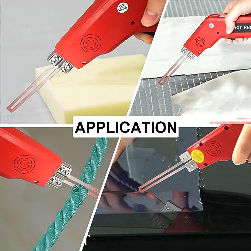 Foam Cutter 6 In 1 Hot Knife Cutting Tool 400℃ 200W Styrofoam Cutter Electric Hot Knife Foam Cutter With 2 Blades For EPS, XPS, EVA, KT Board, Sponge, Nylon (red) - Image 7