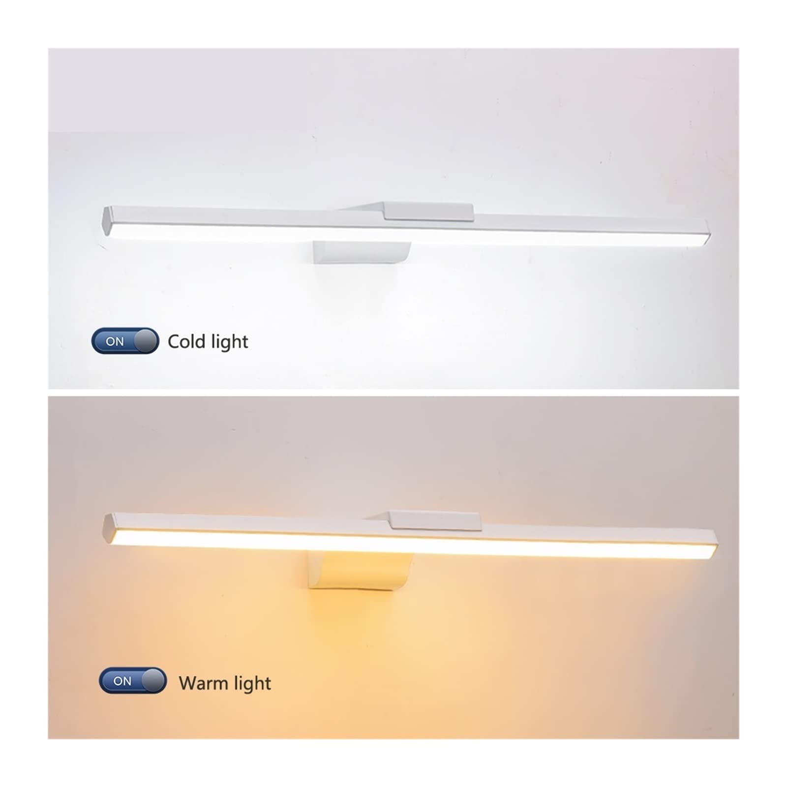 Światło obrazu LED Oprawa ścienna Led kryty nowoczesna lampa łazienkowa biały czarny kolor kinkiet do salonu sypialnia Do malowania ścian, ramki, portretu(Size:5500-7000K,Material:WHITE_12W(560MM))