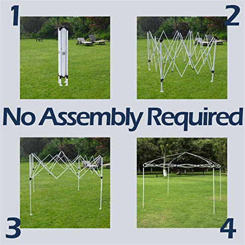 charaHOME Canopy Tent Pop Up Portable Shade Instant Heavy Duty Outdoor Gazebo 10 x 10 White with 4 Removable sidewalls and 4 sandbags for Outdoor Party Wedding Commercial Activity Pavilion BBQ Beach