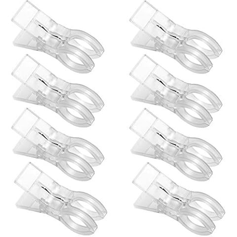 Lzttyee Clear White Beach Towel Clips Plastic Clothing Hanger Clamp Keep Your Towels from Blowing Away-Beach Chair or Pool Loungers on Your Cruise (8Pcs) Cover