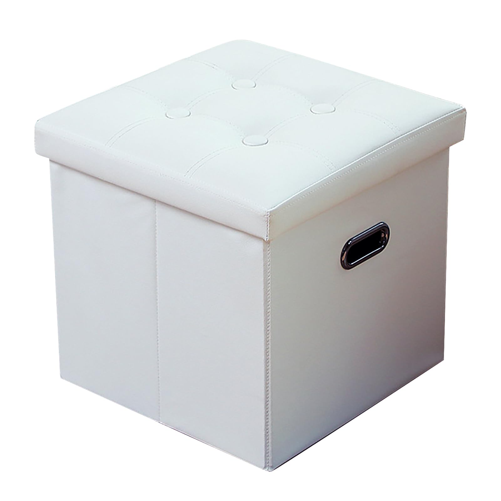 GAOXIAO Taburete Tocador con Baul Almacenaje, Mueble Otomano Almacenamiento Cuero Plegable, Silla Tocador Maquillaje Tapizado de Reposapies Cosmetical Chair Banqueta Pub Dormitorio B 38 x 38 x 37 cm