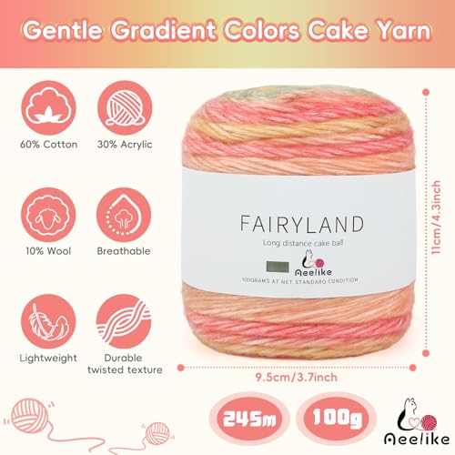 Aeelike Farbverlaufsgarn 400g Rötlich-Grün – Bild 2