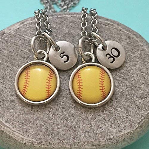 Bff Softball Pendant Women's Softball Catcher Necklace, Custom